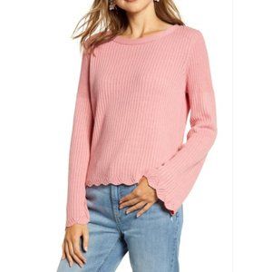 Rachel Parcell Bell Sleeve Sweater in Coral Mauve